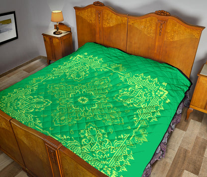 Quilt 3 Lime Green on Green Bandana Quilt
