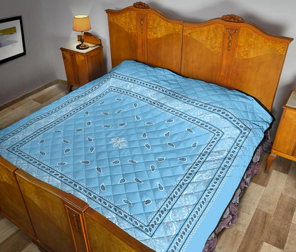 Quilt 4 Lt Blue and White Bandana Quilt