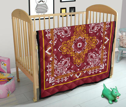 Quilt 3 Gold White Bandana Quilt
