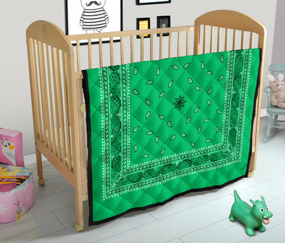 Quilt 4 Black on Green Bandana Quilt