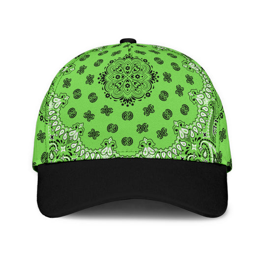 Classic Cap 2 - Black on Lt Green Black Bill