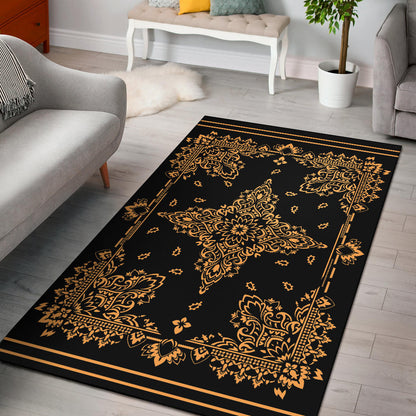Area Rug Two - Peach on Black