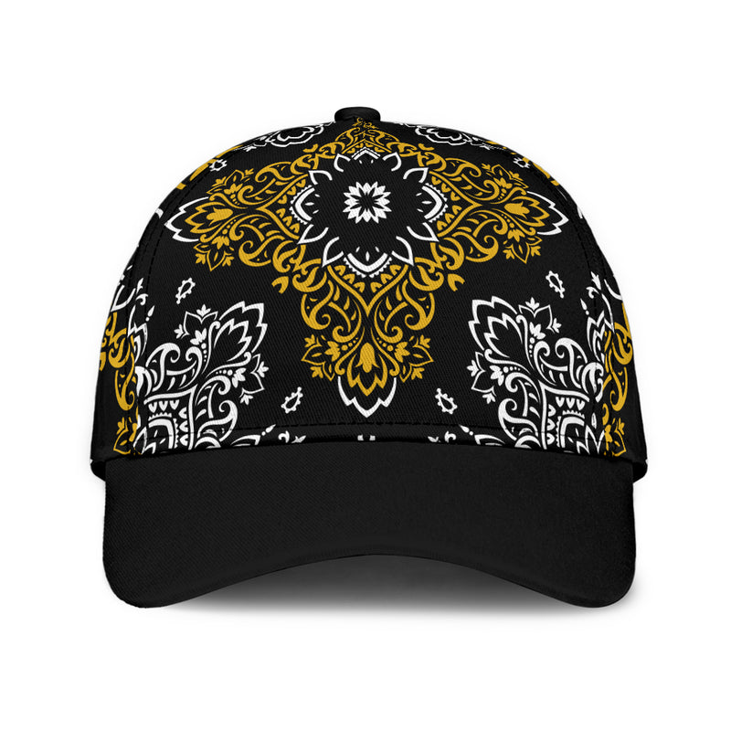 Classic Cap 3 Gold White on Black Black Bill