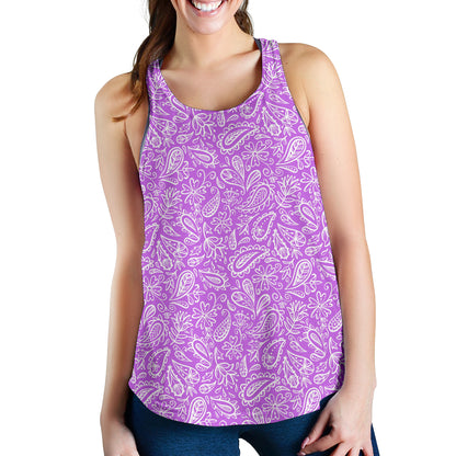 Women's Racerback Tank - White on Magenta