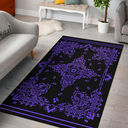 Area Rug Two - Purple On Black