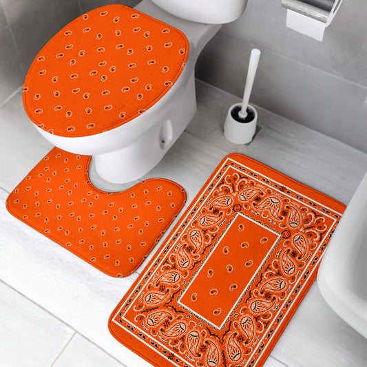 Bathroom Set - OG Bright Orange Bandana 3 Pieces
