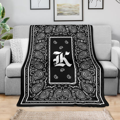 Black Ultra Plush Bandana Blanket - K oe