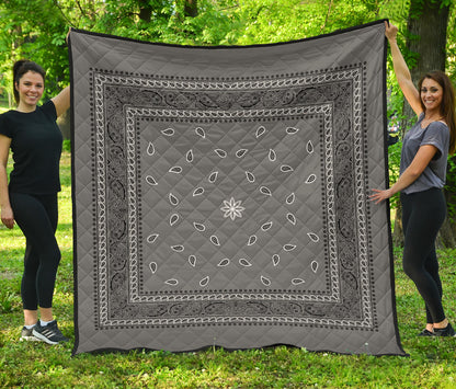 Quilt 4 Gray Black Bandana Quilt