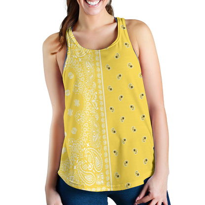 Women's Racerback Tank - Offset White on Yellow