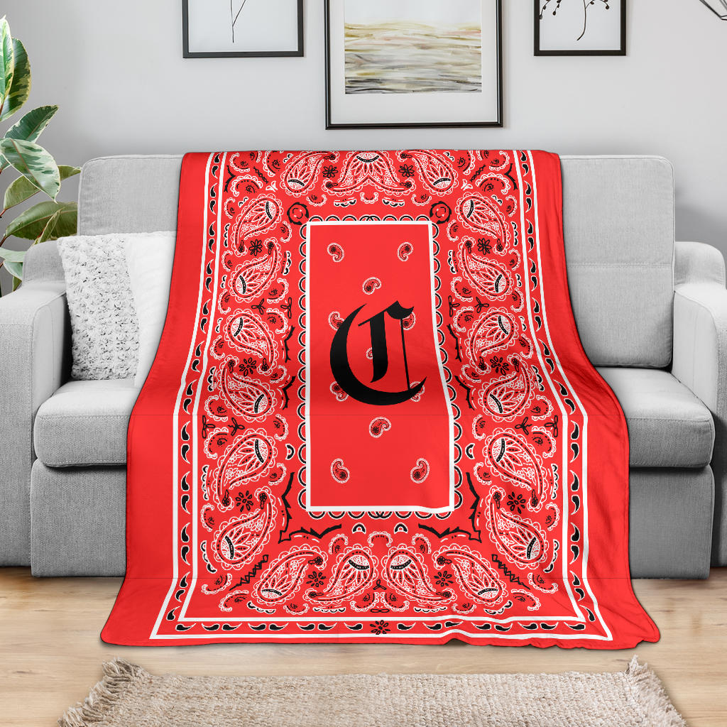 Red Ultra Plush Bandana Blanket - C oe