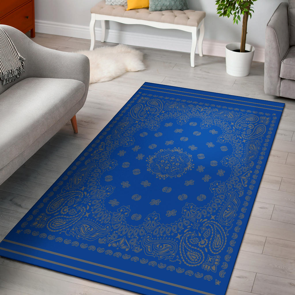 Area Rug 1 - Gray on Cobalt