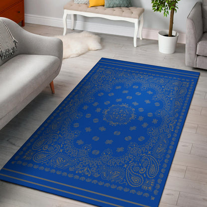Area Rug 1 - Gray on Cobalt