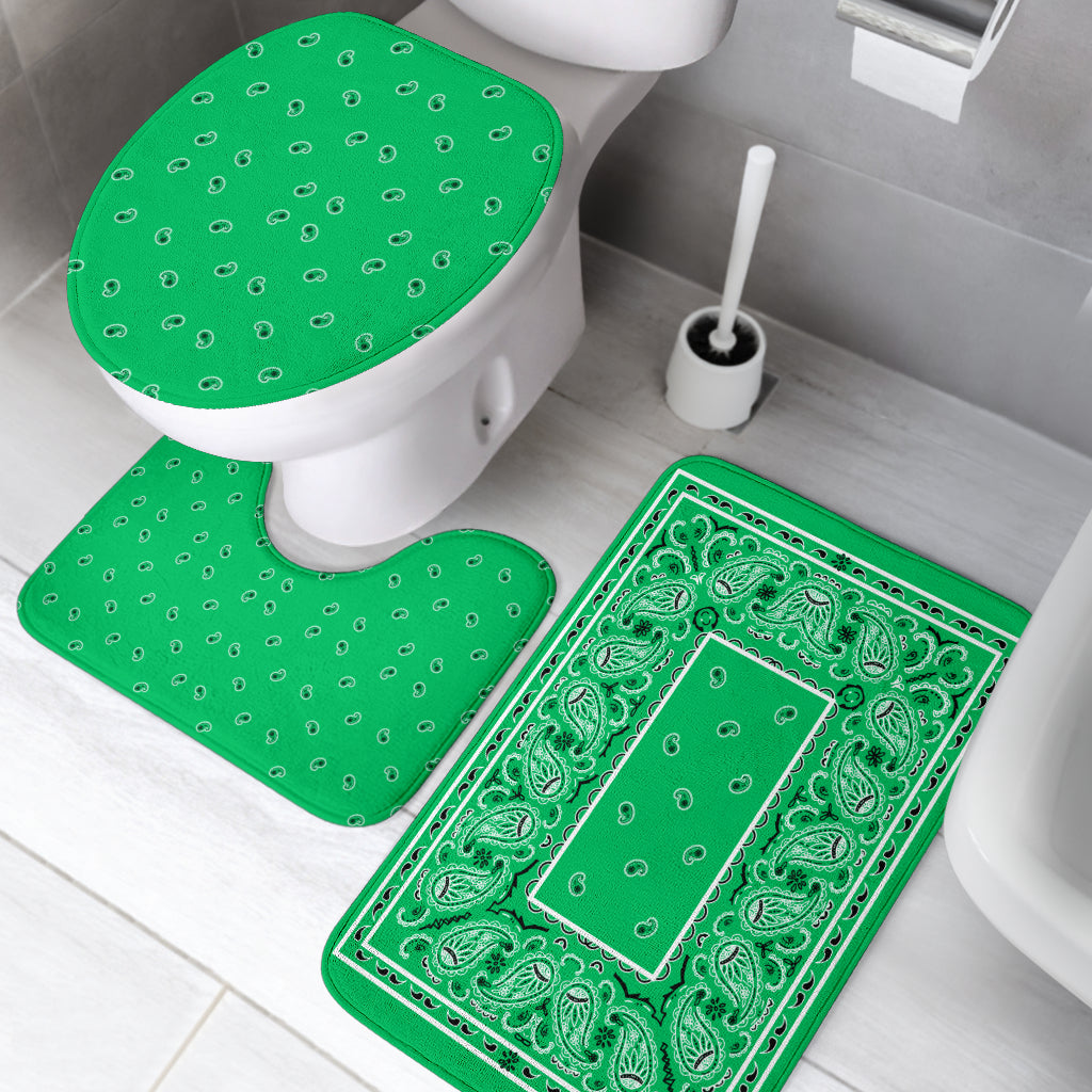 Bathroom Set - Green Bandana 3 Pieces