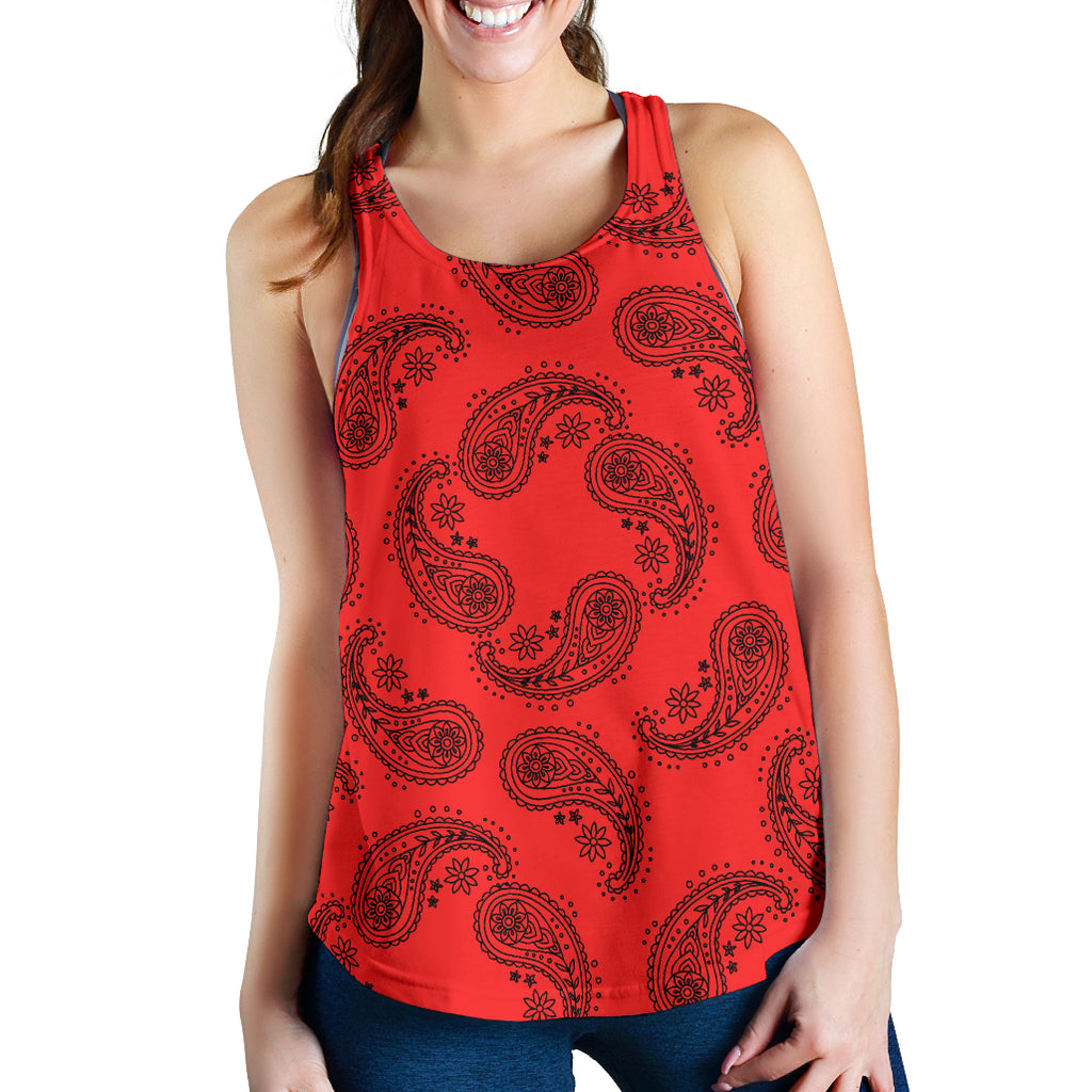 Women's Racerback Tank - Swirl Red/Black