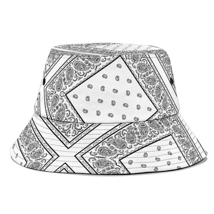 White Bandana Bucket Hat