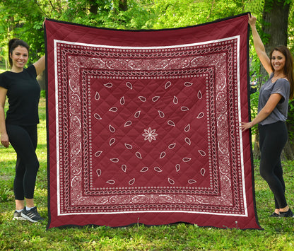 Quilt 4 Black White Maroon Bandana Quilt