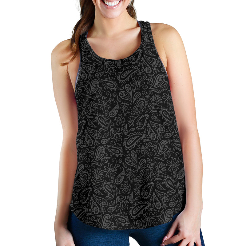 Women's Racerback Tank - Gray on Black