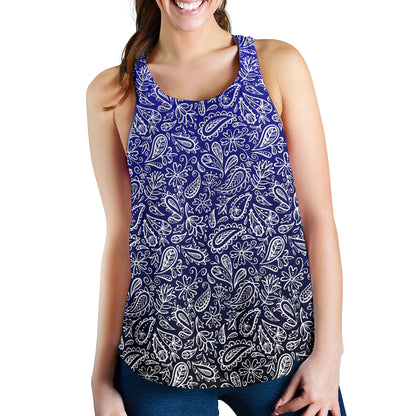 Women's Racerback Tank - Blue to Black