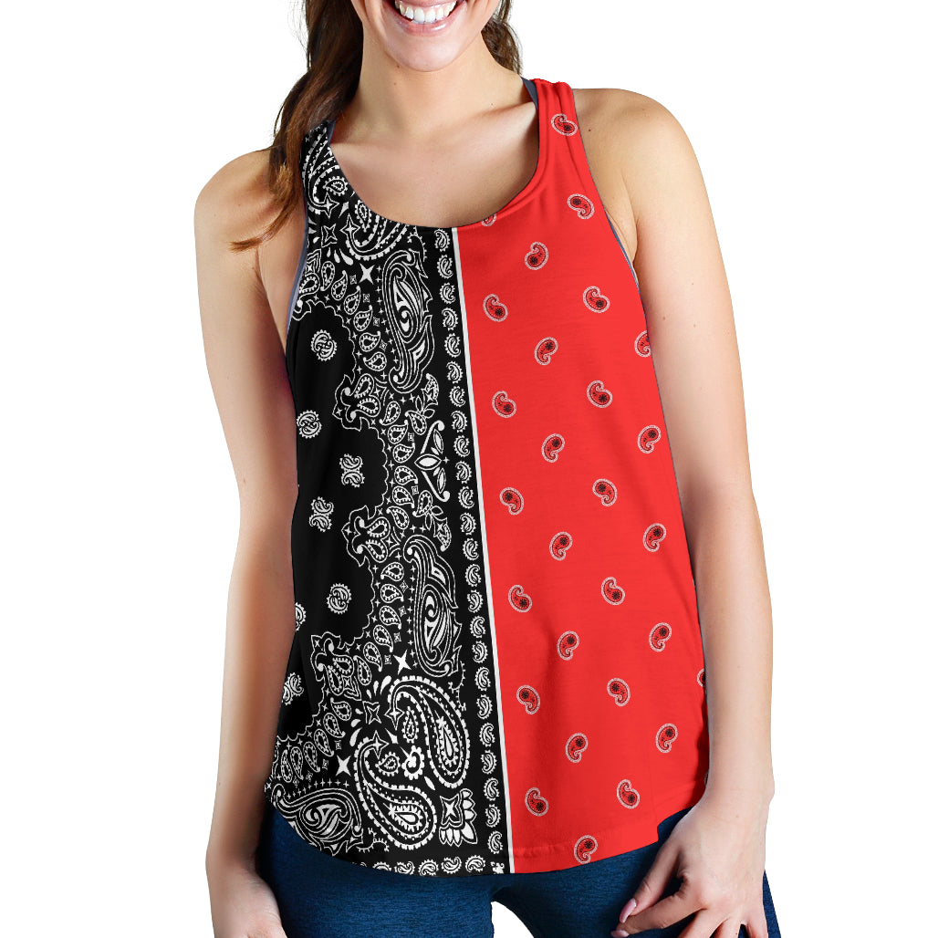 Women's Racerback Tank - Offset Red and Black