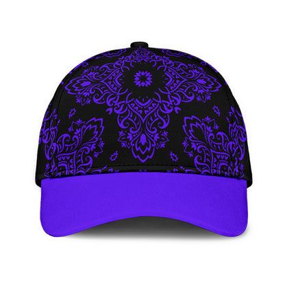 Classic Cap 3 Violet Black Bandana Cap with Violet Bill