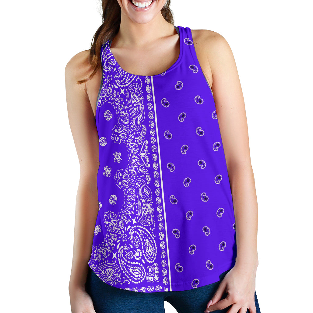 Women's Racerback Tank - Offset White on Violet