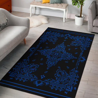 Area Rug Two - Cobalt on Black