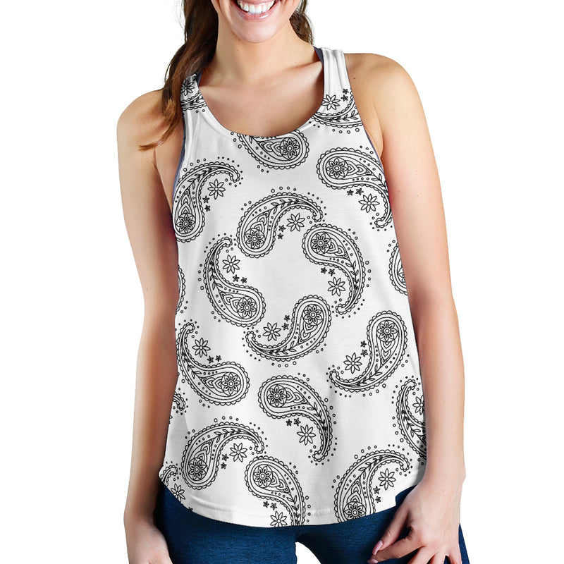 Women's Racerback Tank - Swirl White/Black