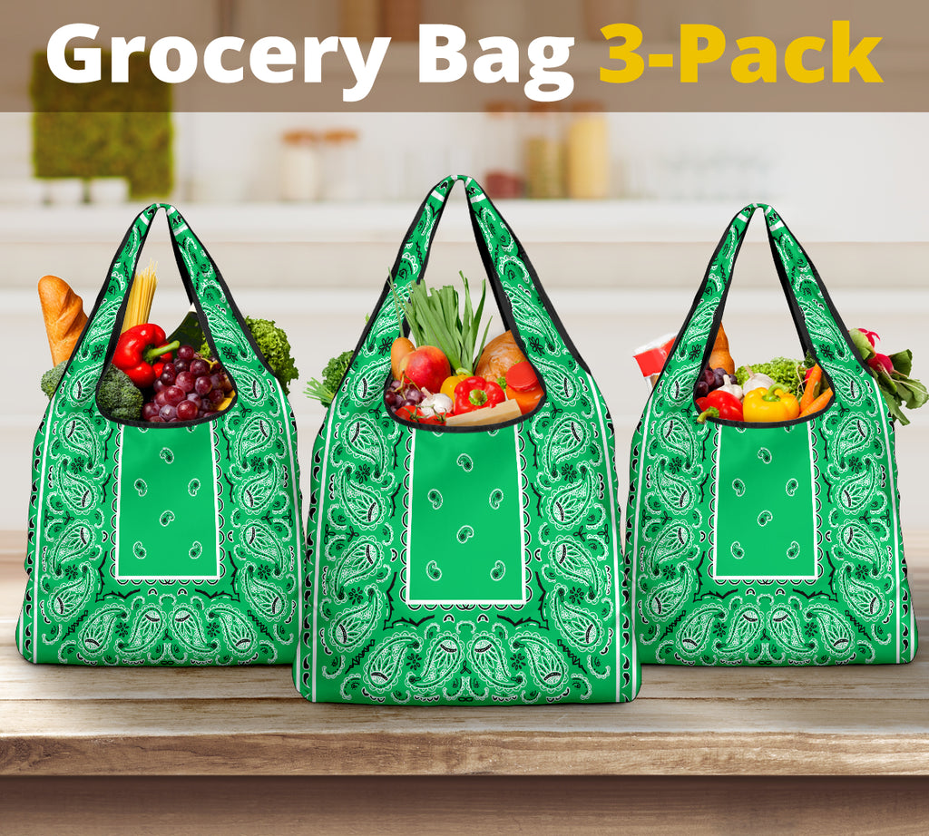 Grocery Bags - Green OG Bandana 3 Pack