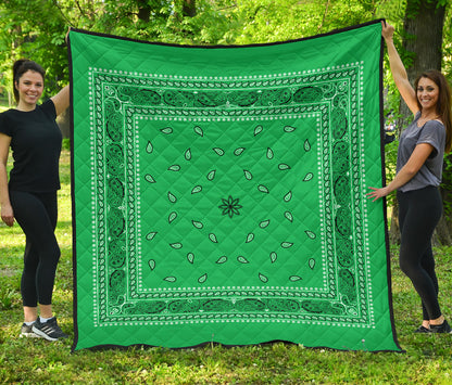 Quilt 4 Black on Green Bandana Quilt