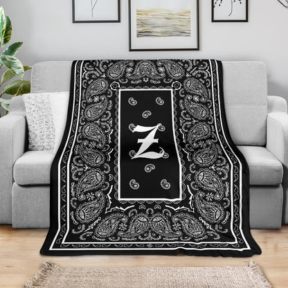 Black Ultra Plush Bandana Blanket - Z oe