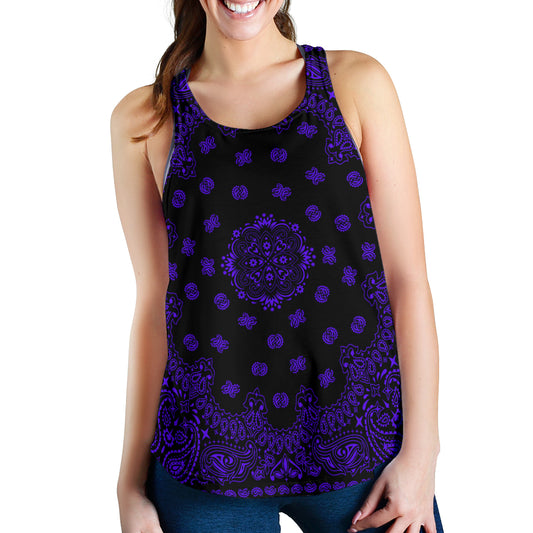 Women's Racerback Tank - Violet on Black