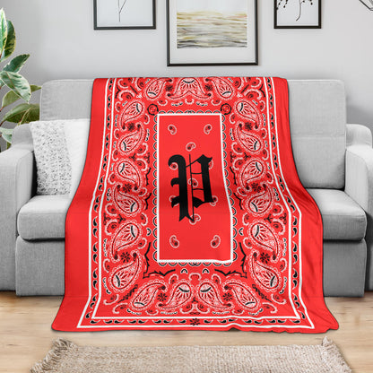 Red Ultra Plush Bandana Blanket - P oe