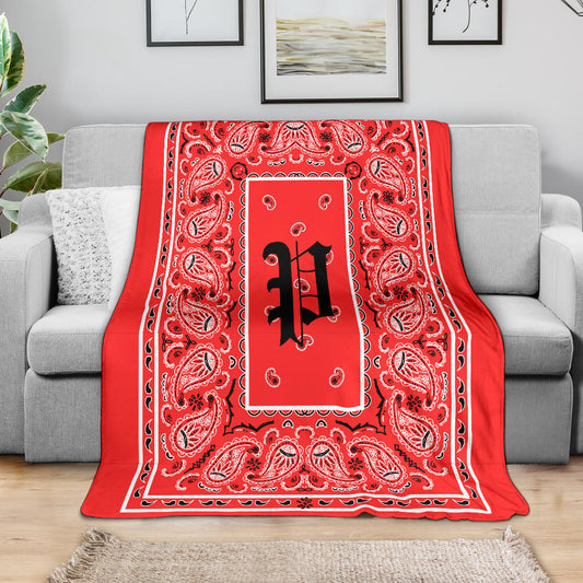 Red Ultra Plush Bandana Blanket - P oe