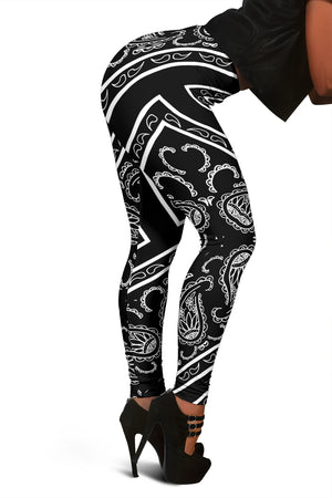 Women's Leggings - Black Total Bandana