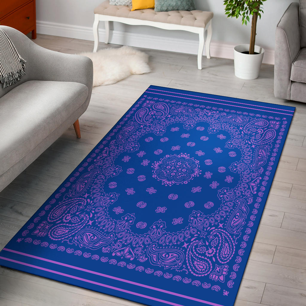 Area Rug One - Magenta on Cobalt