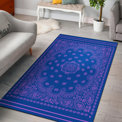 Area Rug One - Magenta on Cobalt