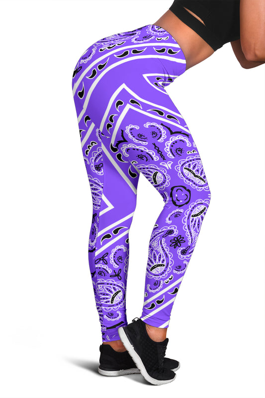 Women's Leggings - Purple Total Bandana