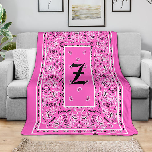 Pink Ultra Plush Bandana Blanket - Z oe