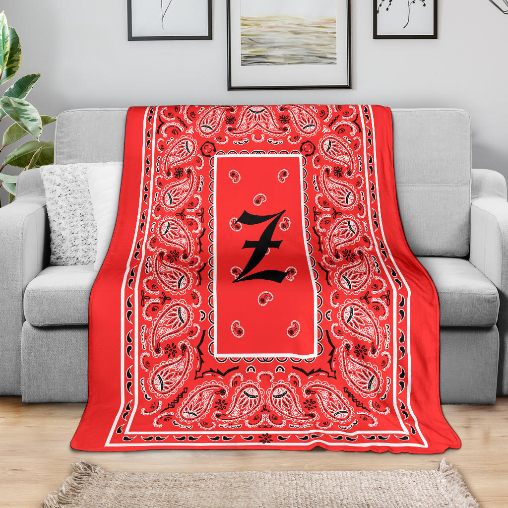 Red Ultra Plush Bandana Blanket - Z oe