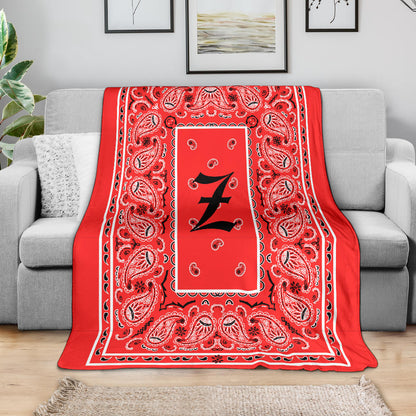 Red Ultra Plush Bandana Blanket - Z oe