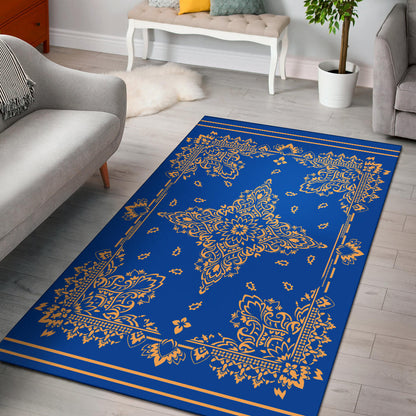 Area Rug Two - Peach on Cobalt
