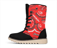 Women's Winter Boots - Red Paisley