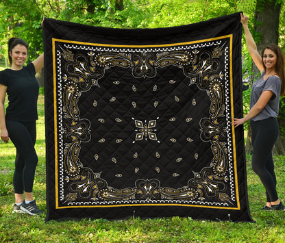 Quilt 5 Black Gold Bandana Quilt