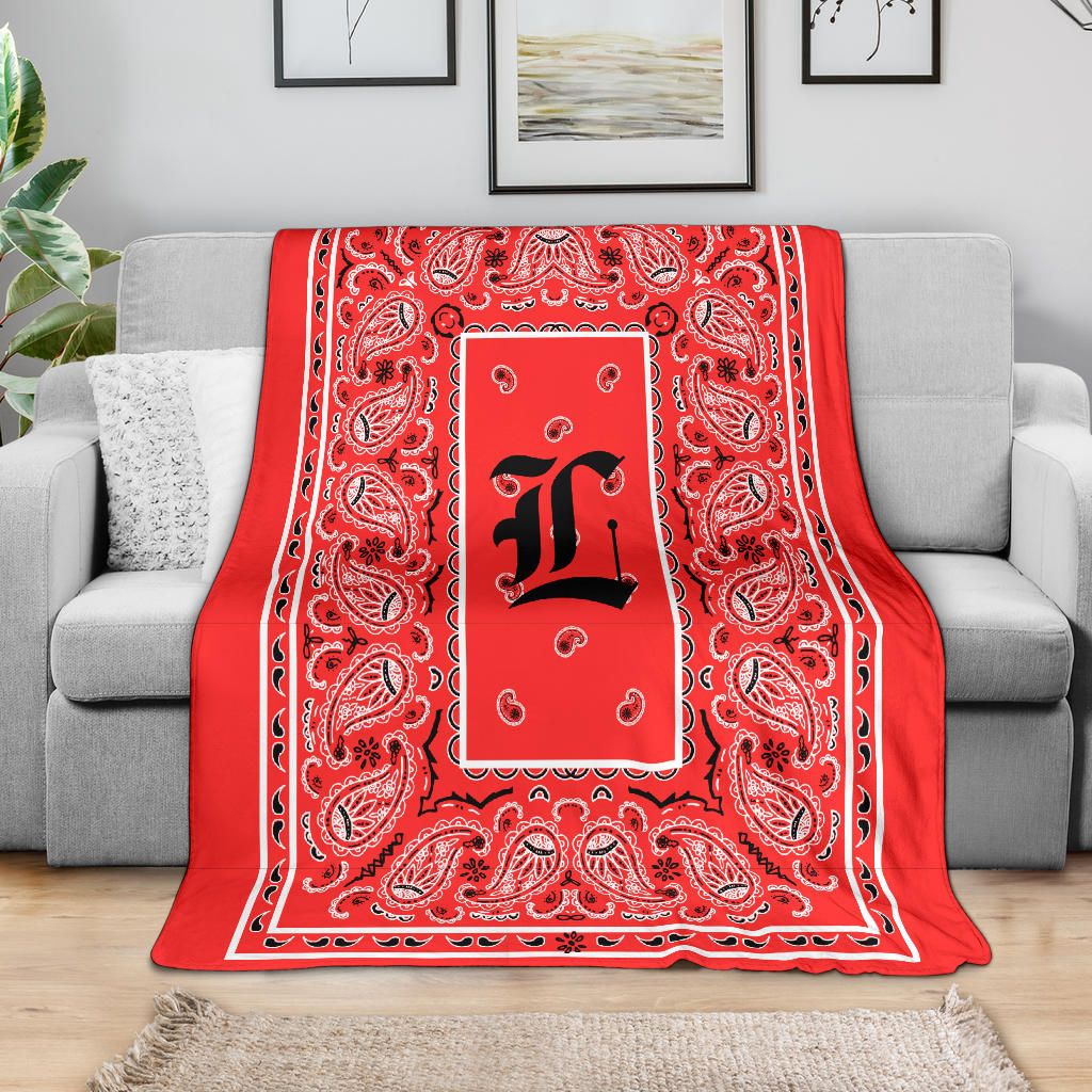Red Ultra Plush Bandana Blanket - L oe