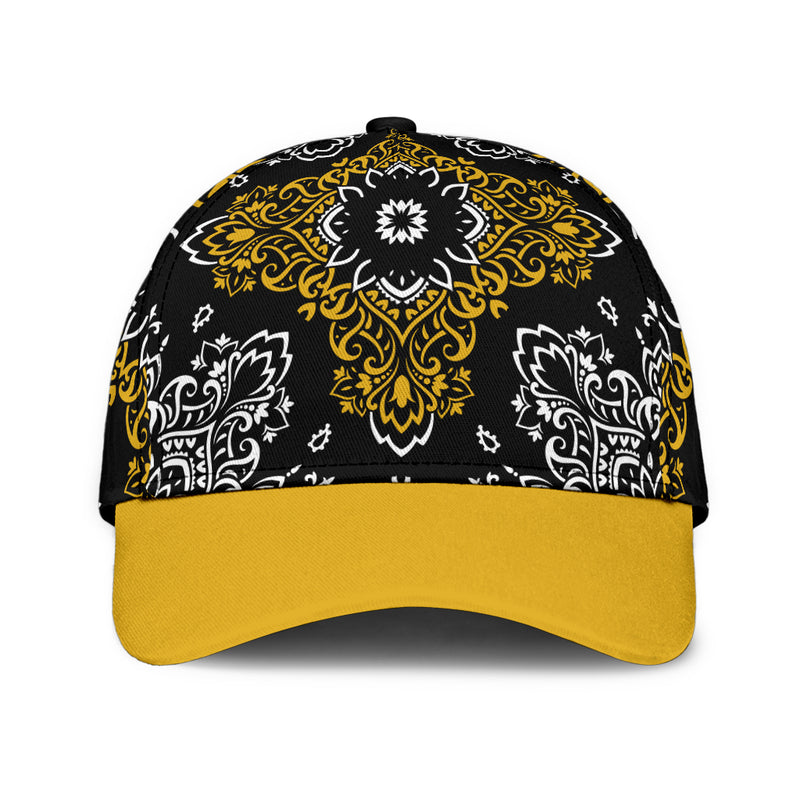 Classic Cap 3 Gold White on Black, Gold BIll