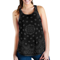 Women's Racerback Tank - Dark Gray on Black