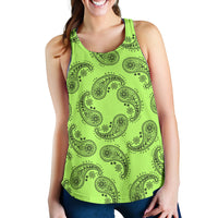 Women's Racerback Tank - Black Swirl Lime