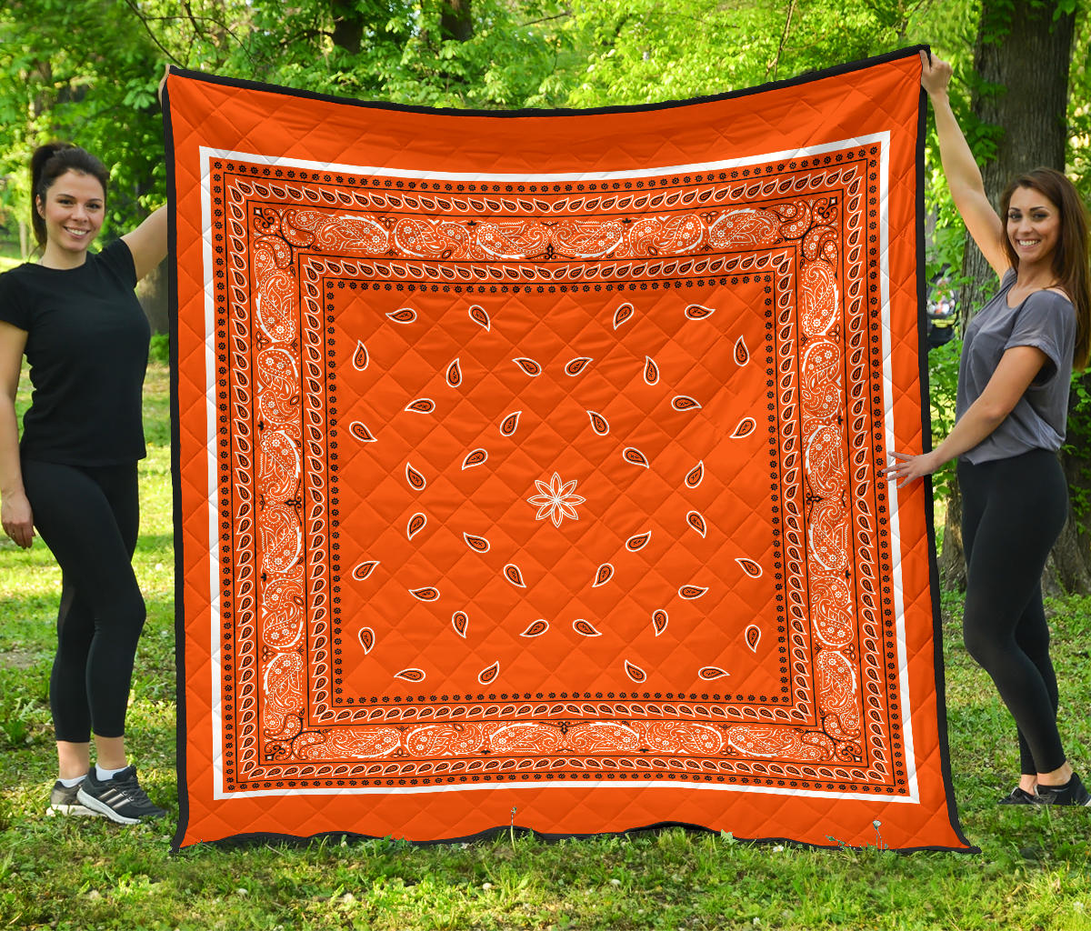 Quilt 4 Bright Orange Bandana Quilt
