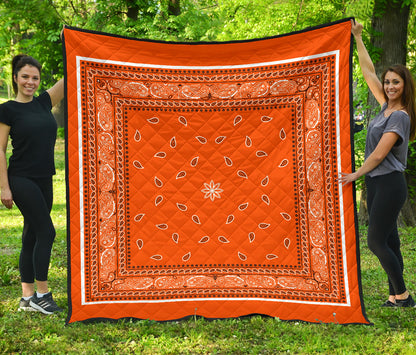 Quilt 4 Bright Orange Bandana Quilt