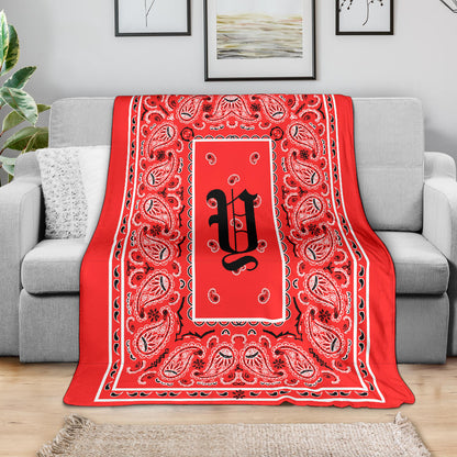 Red Ultra Plush Bandana Blanket - Y oe